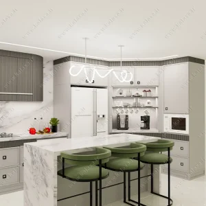 اجرای کابینت پلی اورتان نئوکلاسیک مزایای کابینتهای پلی اورتان نئوکلاسیک در آشپزخانه