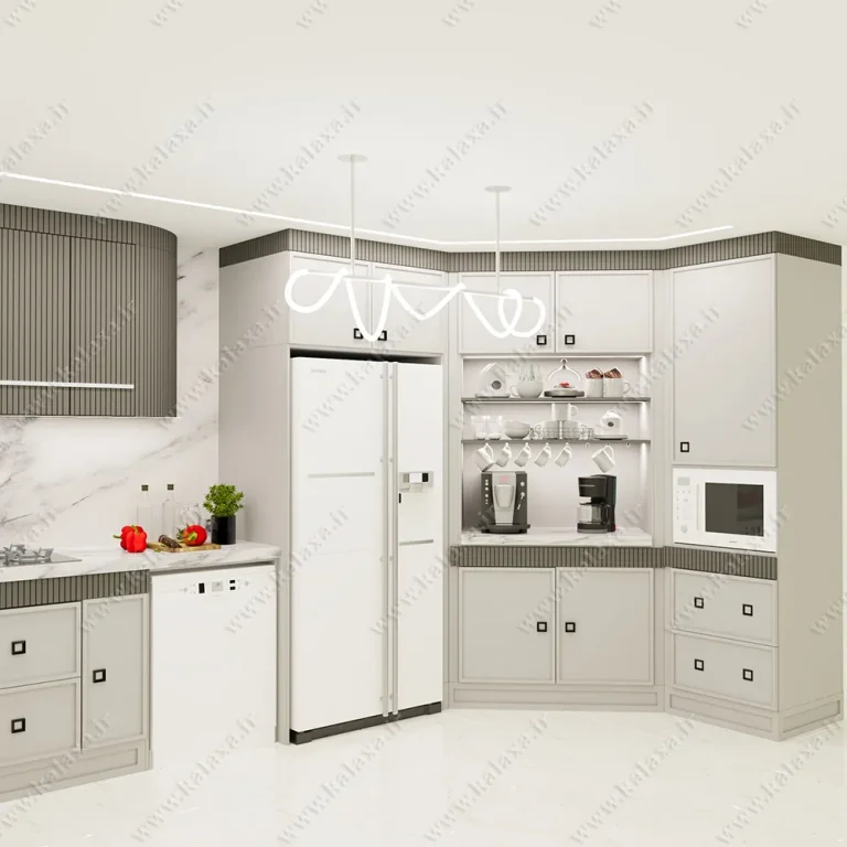 کابینت آشپزخانه جدید ۱۴۰۵ مدل نئوکلاسیک پلی اورتان