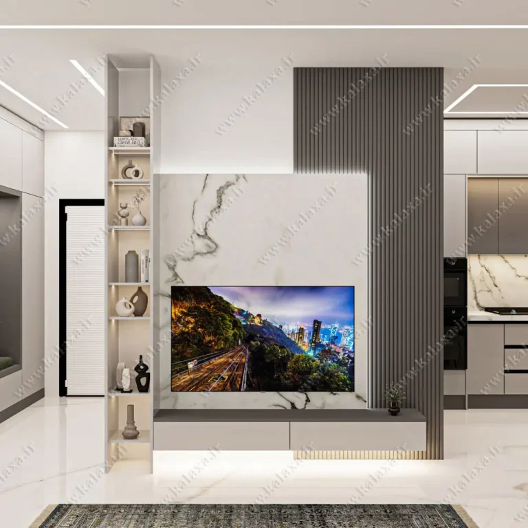 جدیدترین مدل تی وی وال با استفاده از سنگ اسلب و ترمووال