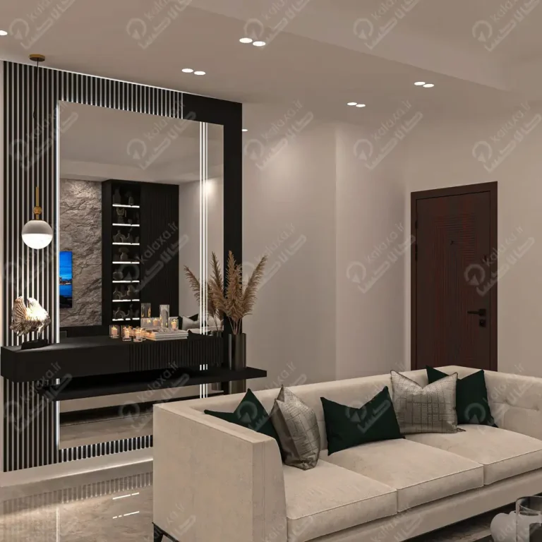 طراحی و اجرای انواع مدل آینه کنسول چوبی جدید