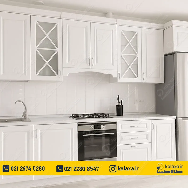 عکس کابینت ممبران سفید مدرن و شیک با طراحی