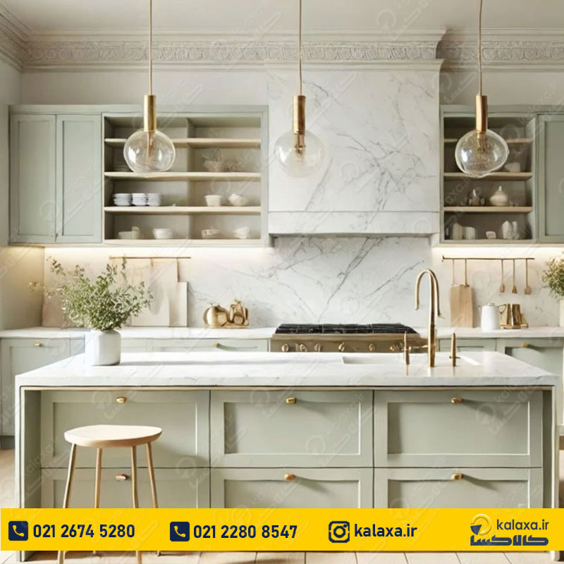 عکس کابینت ممبران نئوکلاسیک آشپزخانه
