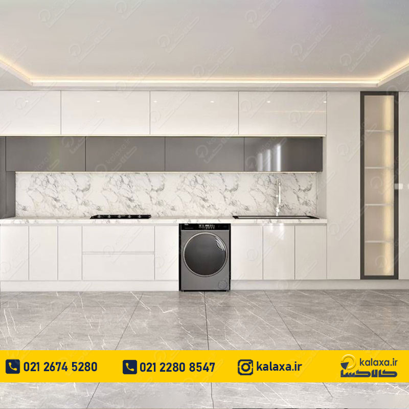 مدل کابینت های گلاس سفید براق؛ انتخابی پرطرفدار برای آشپزخانه‌های مدرن