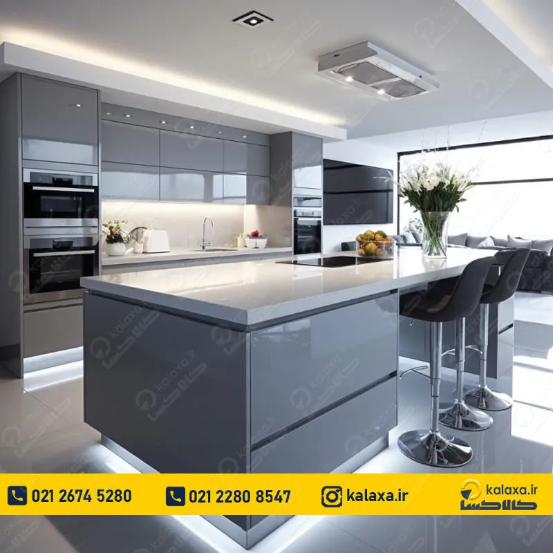 کابینت های گلاس طوسی