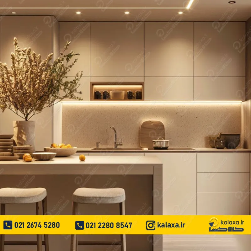 کابینت های گلاس نسکافه ای اکلیلی با جلوه مدرن