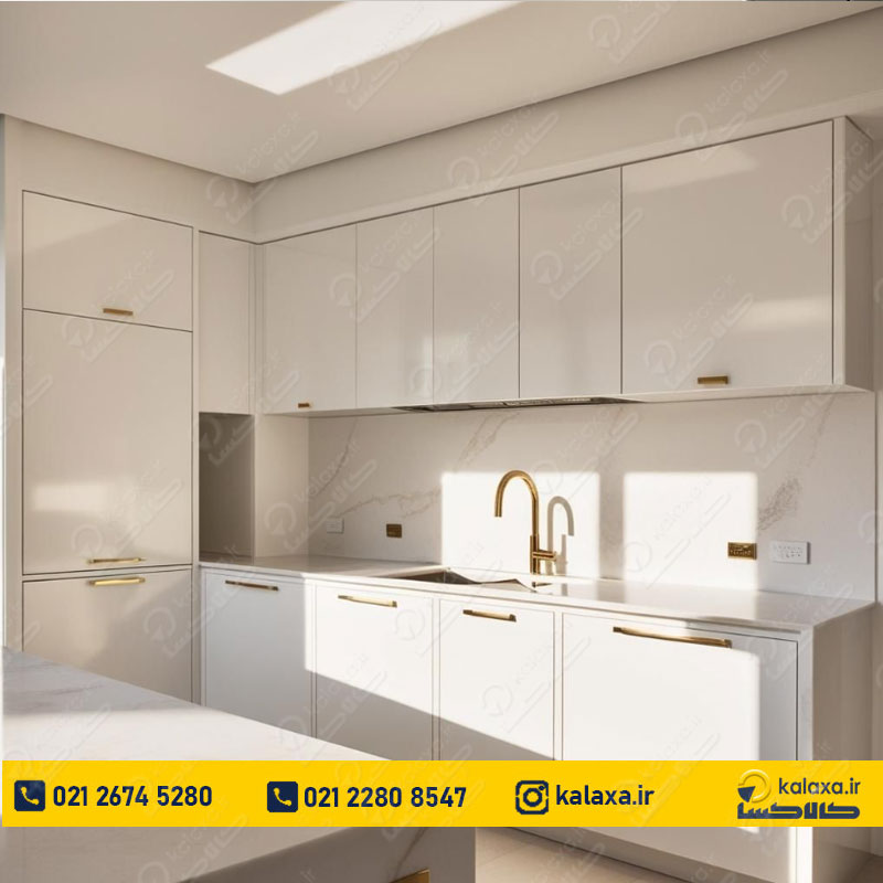 کابینت-آماده-هایگلاس-سفیدطلایی