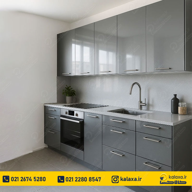 کابینت آماده هایگلاس متالیک کابینت آماده هایگلاس با طراحی مدرن