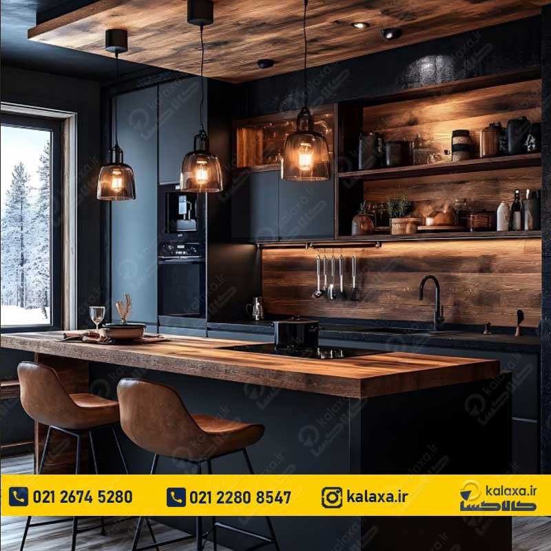 کابینت ام دی اف چوبی مشکی