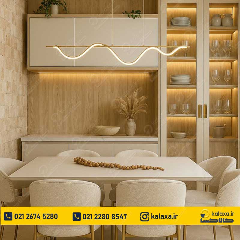 کابینت شیشه ای مدرن سفید طلایی