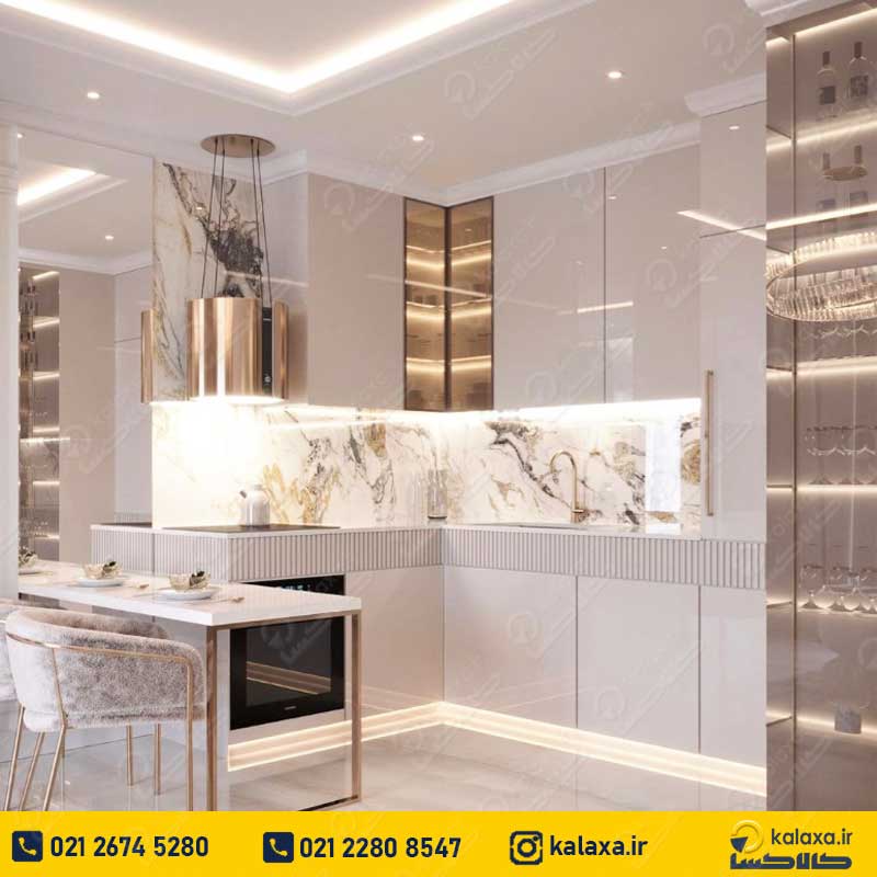 کابینت آشپزخانه مدرن و شیک سفید