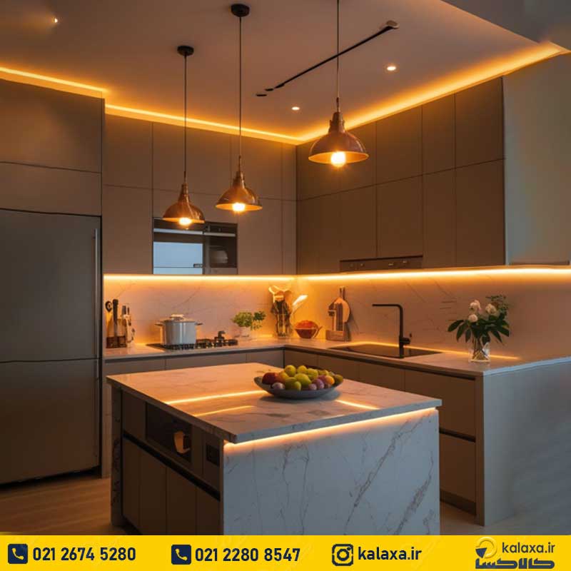 مدل کابینت جزیره ای برا آشپزخانه کوچک و مدرن