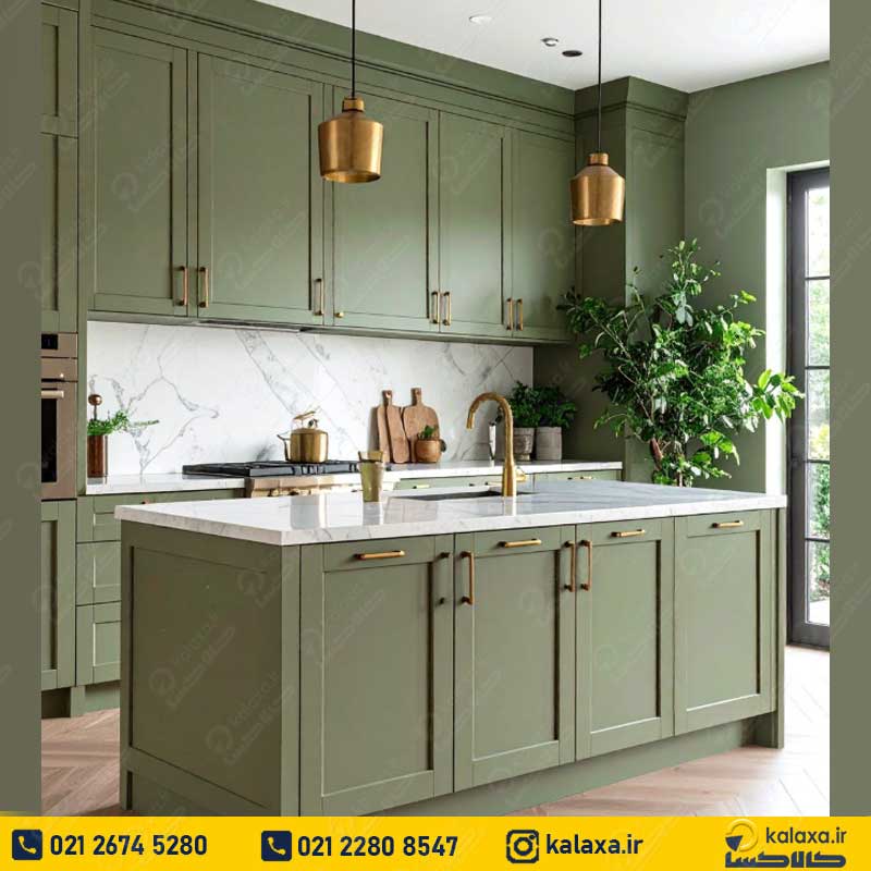 کابینت ممبران نئوکلاسیک با رنگ سبز