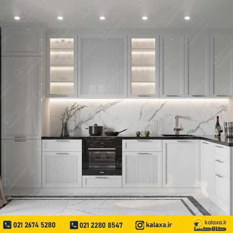 نمونه کار کابینت نئوکلاسیک سفید مشکی