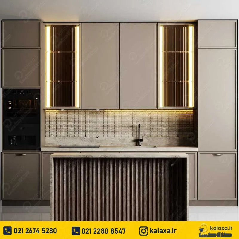 کابینت نئوکلاسیک طوسی روشن