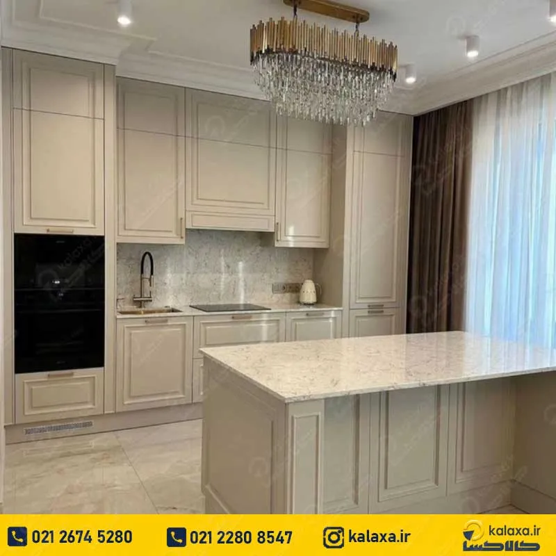 عکس کابینت نئوکلاسیک سفید مات