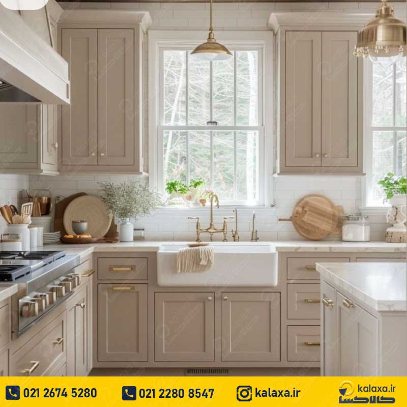 کابینت نئوکلاسیک کرم |جدیدترین مدل کابینت نئوکلاسیک