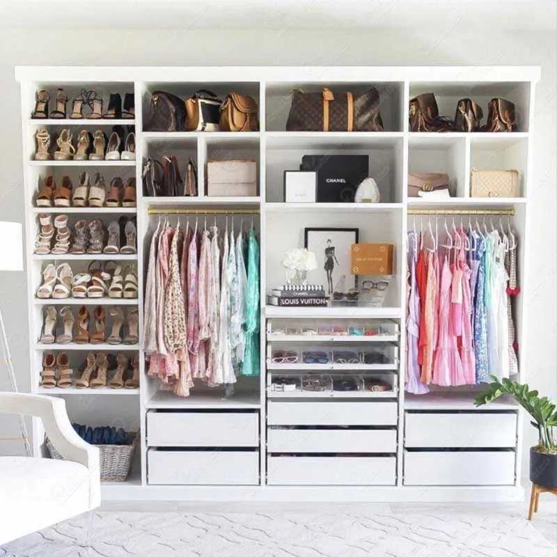 اتاق لباس شیک و لاکچری دخترانه سفید