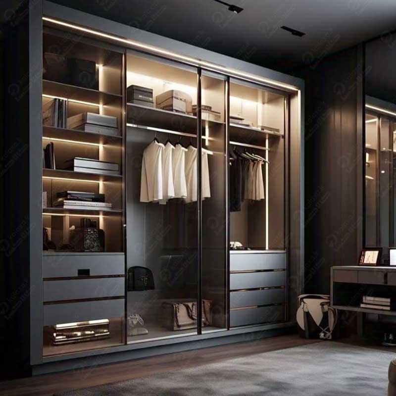 اتاق لباس طوسی اتاق لباس طوسی