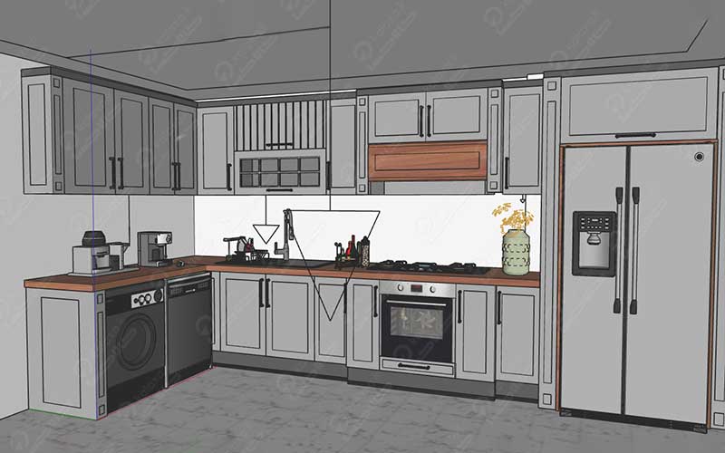 طراحی کابینت آشپزخانه طراحی و ساخت کابینت آشپزخانه با توجه به متراژ
